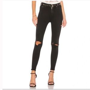 Lovers + Friends Mason Black Skinny Jeans